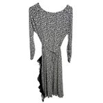 Max Mara Floral Asymmetric Midi Long Sleeve Belted Ruffle Dress Size 44 (US 10) Photo 1