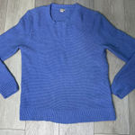 J.Crew  factory light blue chunky crewneck cotton knit sweater size large Photo 0