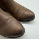 Lucky Brand Brown Leather Boom Side Zip Almond Toe Western Ankle Booties Sz 8.5 Photo 4