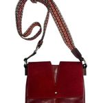 Nino Bossi Crossbody Bag Womens Red Genuine Leather Suede Flap Boho Strap Purse Photo 4