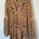 White House | Black Market Leopard Print Lace Trim Dress Size 0 Photo 3