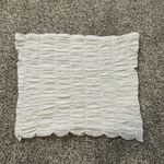 Anthropologie white ruched strapless top size M Photo 1