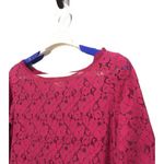 Anthropologie Weston Wear Womens Small Top Pink Floral Lace Eyelash Boat Neck Photo 1