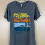 Glacier National Park Graphic Fish Print Gray T Photo 0