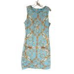 J. McLaughlin Sophia Catalina Cloth Sheath Dress Womens Large Blue Career Preppy Photo 2