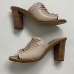 J.Crew  MARLOW HUARACHE MULES Leather Light Blush 3.5" Heel Sz 7.5 New with box Photo 2