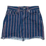 American Eagle  High Rise Mini Denim Striped Skirt Size 0 Regular Photo 2