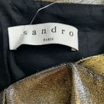 Sandro ‎ Palacio Metallic Gold Off Shoulder Dress Photo 9