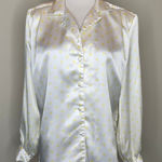 J.H. Collectibles Satin Polka Dot Blouse White Yellow Sz 6 Photo 0