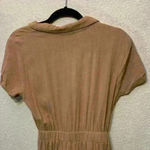 HYFVE Tan linen blend jumpsuit sz M basic closet staple linen vacation beach Photo 7