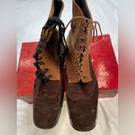 Salvatore Ferragamo  Suede Leather Lace Up, 2 Tone Boots,‎ size 10 Photo 10