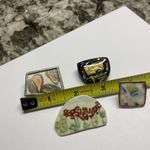 Lot Of 4 Pretty Handmade Costume Brooch Pin Handcrafted Costume Jewelry Photo 5