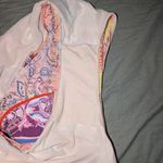 Sundance  Paisley Print Two Tone One Piece Swimsuit Women's Medium Purple/Yellow Photo 3