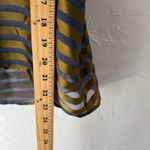 I Love H81  Sheer Striped Racerback‎ Tank Top S High Low Hem Gold Gray Photo 7