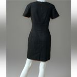 Vintage Black Sheath Dress 6P Shoulder Pads Lined Linen Blend Adolfo Studio 90s Photo 2