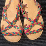 Huaraches Artesanales Mexican Style Colorful Braided Leather Sandals Size 9 Photo 0