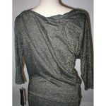 French Connection NWT 6 New Metallic Gold Dress Black White Womens Sexy Sleeves Photo 3