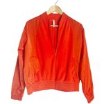 Athleta Zion Microfleece Full Zip Bomber Jacket Red Orange Size Small Photo 2