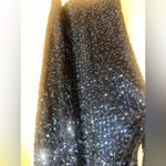 Lilli Diamond Original 60s 70s TRUE VINTAGE Blue Maxi Sequin Dress Long Sleeve L Size L Photo 3