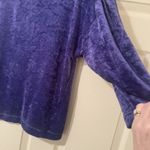 Free People We The Shirt Womens M Crushed Velvet Velour Long Sleeve Purple Top Photo 2