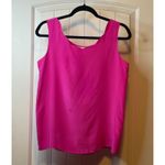 Silk Land Pink Scalloped Neck Sleeveless 100% Pure Silk Tank NWT Top M Career # Pink Size M Photo 1