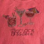 American Vintage Vintage Y2K “it’s 5 o’clock somewhere” rhinestone bedazzled cotton tshirt medium Photo 1