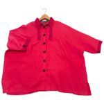 Vtg Version7 100% Linen Lagenlook Jacket Coral Pink Boxy Oversized XL USA Made Photo 1