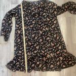 Old Navy  Womens Top Dress Medium Black Floral Paisley Ruffle Long Sleeve Photo 5