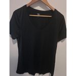 Athletic Works Womens Black V Neck Short Sleeve T Shirt Top Size L 12 14 Photo 1