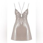 House Of CB NWT Lucilla Beige Shimmer Mini Dress Size XS Romantic Sexy Photo 3
