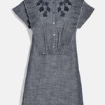 Coach 💕💕 Chambray Short Prairie Dress  ~ Blue 12 EUC 100% Cotton Prairie Chic Photo 7