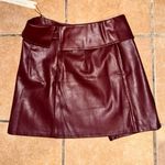 Mustard Seed Burgundy Leather Mini Skirt Photo 1
