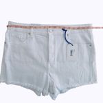 Eunina  High Rise Cut Off Lulu Short High Rise Stretch in Coco White, Size XL Photo 3