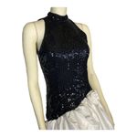 Dave and Johnny Vintage by Joseph Lara Black Sequin Dress, balloon skirt size Med Photo 2