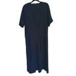 Everlane  Linen Wrap Front Jumpsuit Size 2 Black Quiet Luxury Classic Boho Career Photo 3