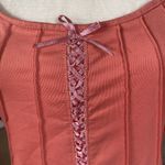 New York And Company  peachy orange sleeveless tank top laced with a bow women's S Photo 5