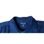 Nautica  Womens Navy Blue Linen Blend Short Sleeve Button Up Camp Shirt Size L Photo 9