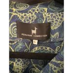 Peruvian Connection Long Sleeve Top Size Large Blue Green Swim Cover Up Relaxed Photo 1