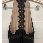 JS Collections JS Collection Sz 10 Black Lace Detail Sleeveless High Neck Halter Cocktail Gown Photo 1