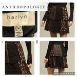 Anthropologie  Soho Mini Skirt by Harlyn, pleated tiered in black  size medium Photo 1