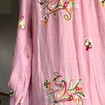 Anthropologie Figueroa & Flower Pink Embroidered Floral Peasant Blouse Boho Photo 6
