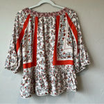 Democracy Dainty Floral Blouse Boho Ruffle Feminine Off Shoulder Lace Anthro cottage core Photo 11