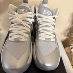 Moolah Women's Triple Double Basketball Shoes 10.5 Glitch Mode Metallic Silver White Photo 3