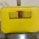 Salvatore Ferragamo Yellow Leather Coin Purse Photo 0