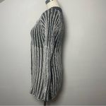 Pure Handknit Artisan Stripe Cotton Cardigan Sweater | Small | Neutral Style Black Photo 5