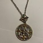 Liz Claiborne Signed CH for Crazy Horse by Rhinestone Necklace Gold Tone Chain Photo 2