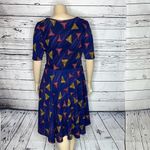 LuLaRoe NWT 3XL Geometric Triangle Print Elbow Sleeve Nicole Fit & Flare Dress Photo 3
