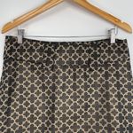 New Bitten Women's Geometric Mob Wife Night Out Black Gold Mini Skirt Size 10 Photo 2