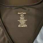 SlimU Swim surplice compression top, ellbow length sleeve, blue/black,sz 38/12 Blue Photo 3