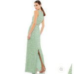 Mac Duggal NWOT  Bead & Sequin Full-Length Column Gown Women's Mint Green Size 16 Photo 1